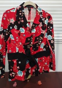 Anne Carson Women's Colorful Suit Jacket Size XL